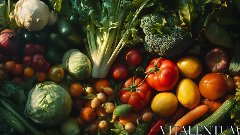 Harvest riot of market-fresh vegetables in glowing color.