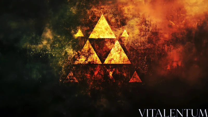 Triforce Symbol Rendered with Volumetric Particle Effects and Thermal Gradients.
