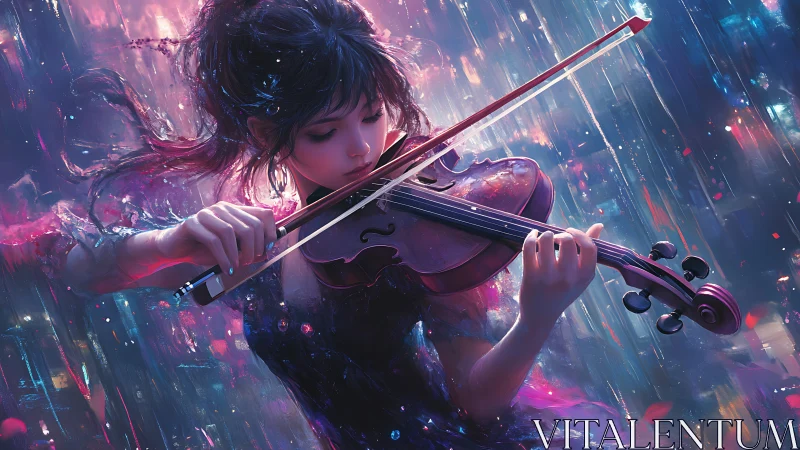 Dreamlit violinist lets color and music swirl together