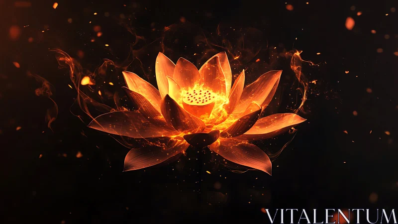 Molten lotus rises and scatters embers through silent night