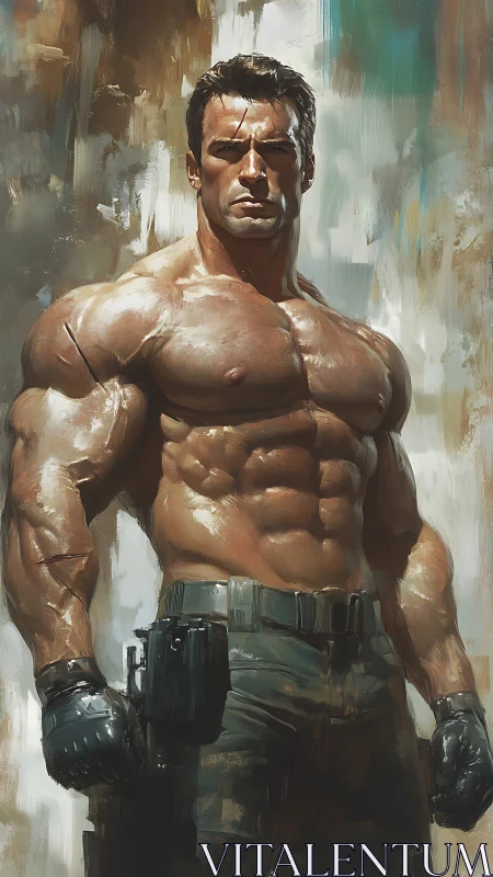 Muscular tactical operative in painterly high-contrast lighting.