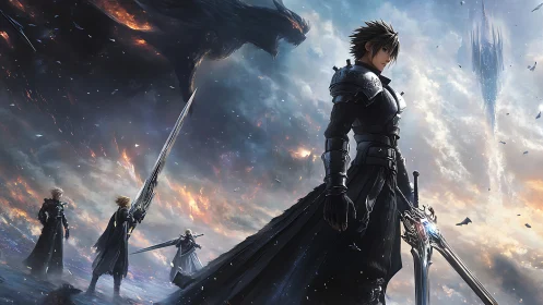 Stormlit swordbearers measure their courage against skyfire