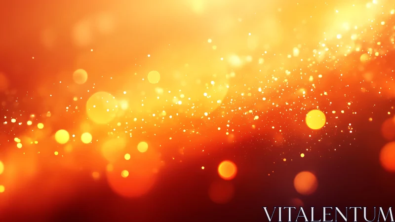 Warm glowing orange bokeh background with sparkling light effects.