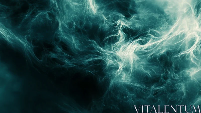 Nebulous teal currents whisper through a digital cosmic tide