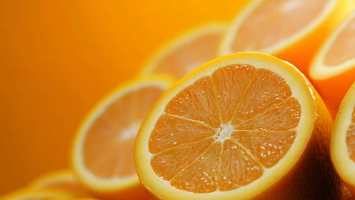 Close-up photograph shows sliced orange segments in focus