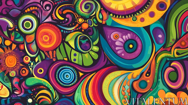 Kaleidoscopic whirl of abstract neon dreams in motion.