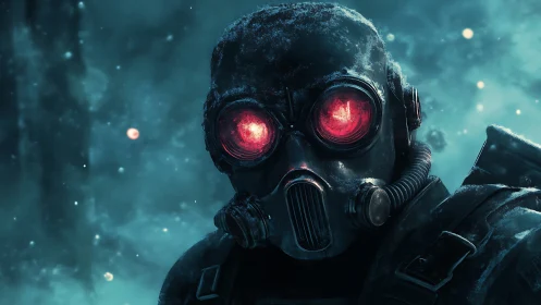 Cryogenic combatant with luminescent respirator optics.