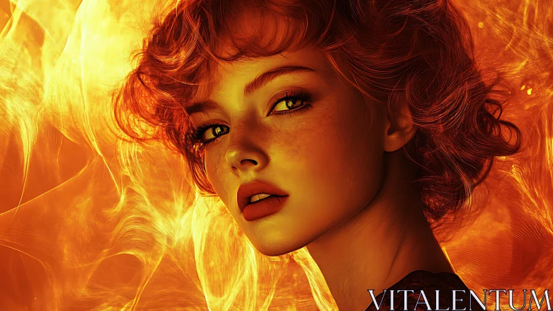 Radiant Profile: Fiery Glow Portrait Study.