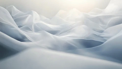 Translucent white fabric waves in soft diffused light.