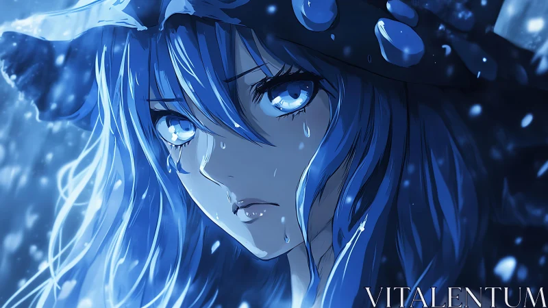 Moonlit raindrops script silent resolve across her icy gaze