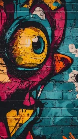 Vibrant Street Art Portrait With Bold Geometric Shapes