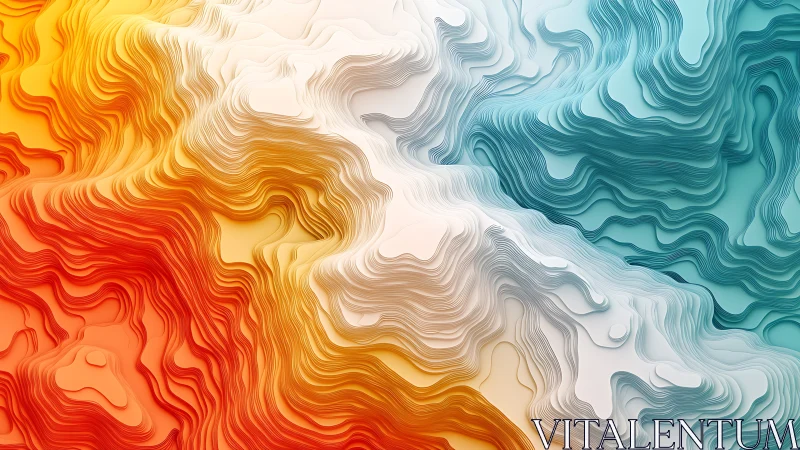 Layered gradient terrain surface shows flowing color fields