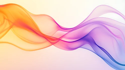 Gradient light waves form translucent ribbon curves across frame