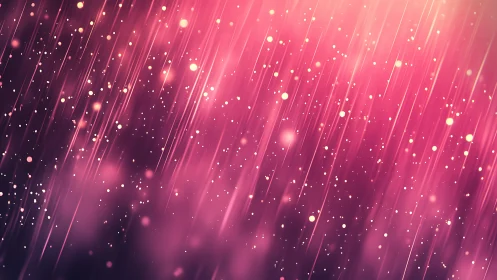 Soft pink light rain drifting through a dreamy glow.