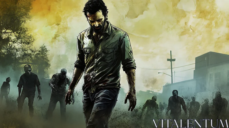 Lone survivor strides through toxic dawn of the undead.