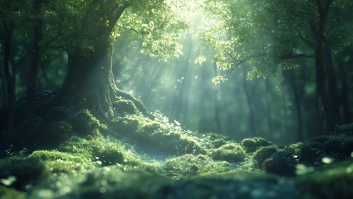 Forest Interior with Ambient Light Penetration.