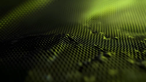 Abstract green hexagonal wave pattern in digital 3D style.