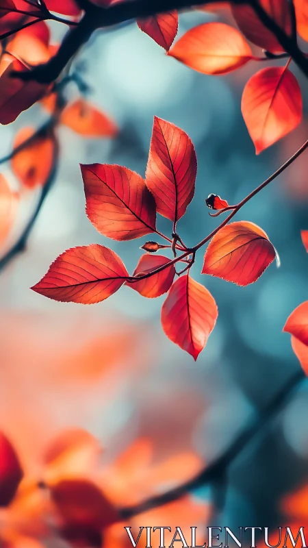 Autumn foliage captured with shallow depth of field rendering
