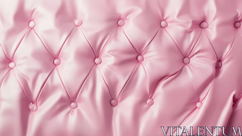 Pink Quilted Fabric Surface with Pearl Button Details