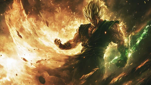 Solar storm warrior ignites a cosmic battlefield of rage.