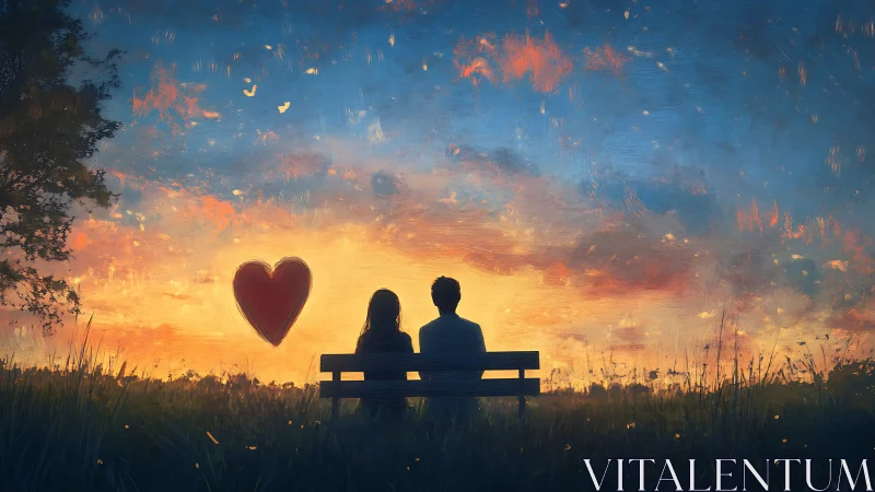 Two Hearts, One Sunset: Love's Gentle Moment.