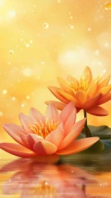 Luminous Water Lilies: Golden Hour Aquatic Florals in Soft Focus.