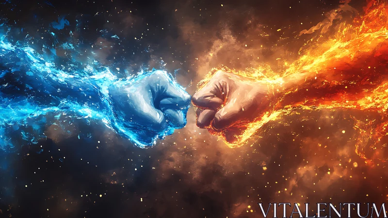 Dual Forces Collide: Ice Meets Inferno in Celestial Showdown