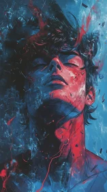 Stormlit pulse of a fractured dreamer blooms in electric color