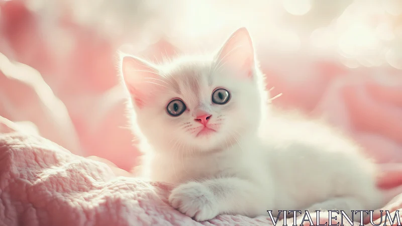 Luminous Cloud Kitten Daydreams Among Pastel Whispers