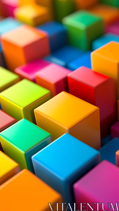 High-gloss RGB cube array forms staggered volumetric color field