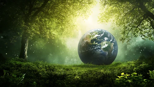 Forest cradle for a glowing, secretive little planet.