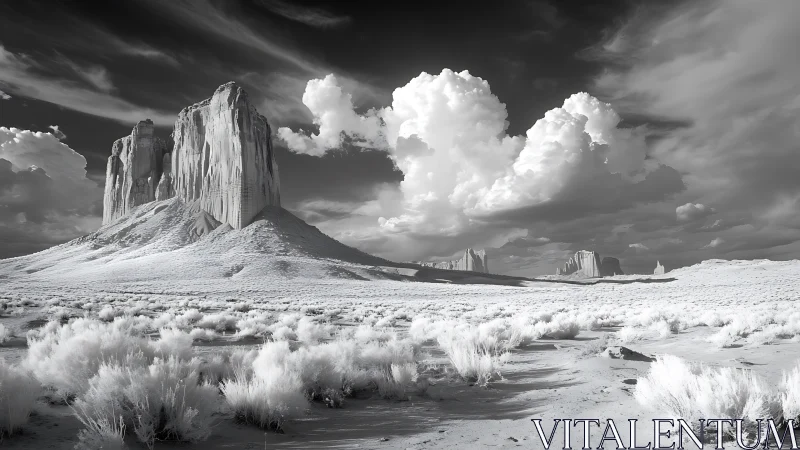 Ghostlight mesas rise beneath thunderhead cathedrals of cloud