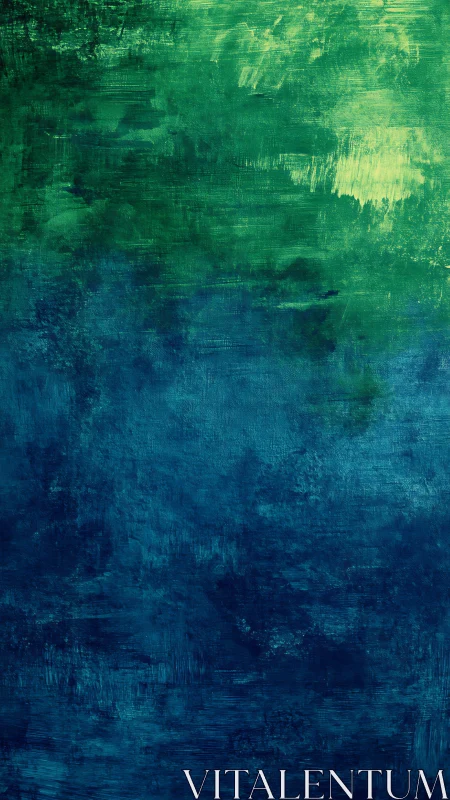 Emerald sky above midnight sea in moody abstract hush.