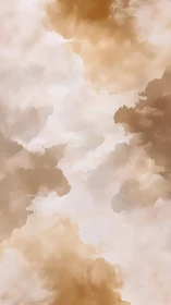 Soft beige cloudscape abstract vertical digital sky painting.