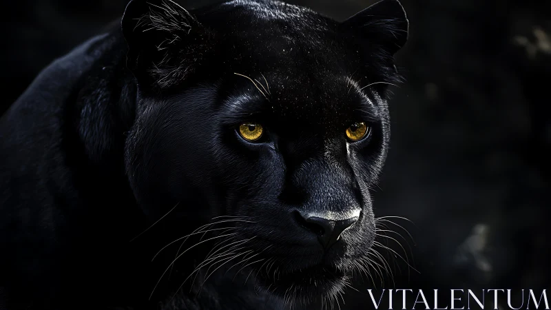Obsidian Gaze: Black Panther's Amber Eyes.