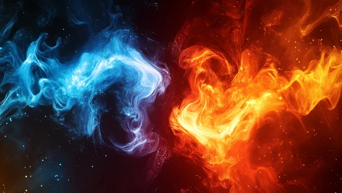 Chromatic Energy Vortex: Blue and Red Plasma Collision Dynamics