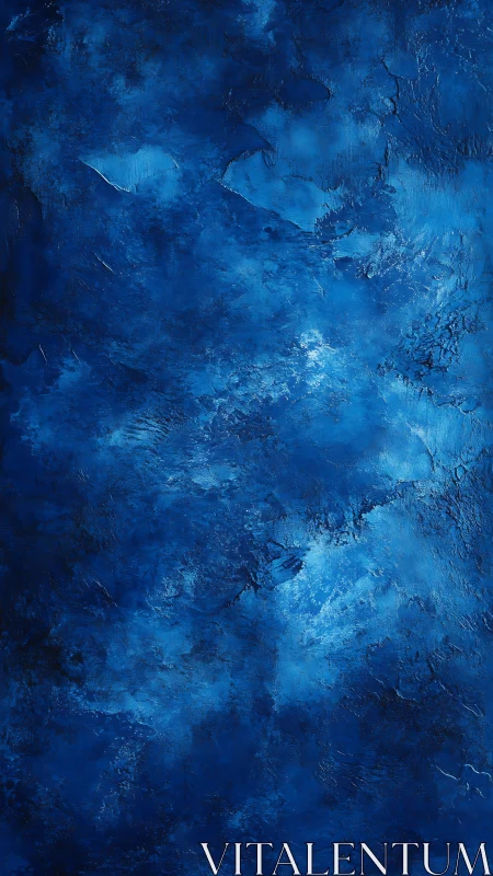 Cobalt abstract field reveals layered impasto texture