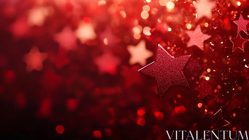 Macro optical study of red glitter stars in shallow focus.