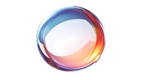 Vibrant translucent bubble with rainbow hues, digital art style.