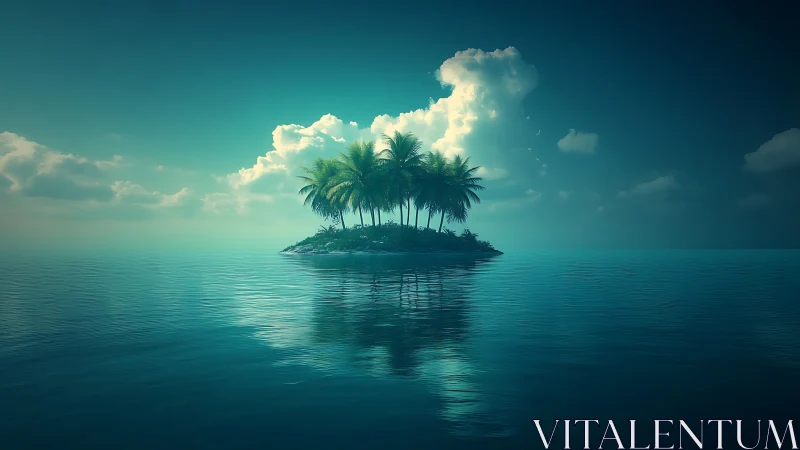 Serene Island Paradise Nestled in Turquoise Waters.
