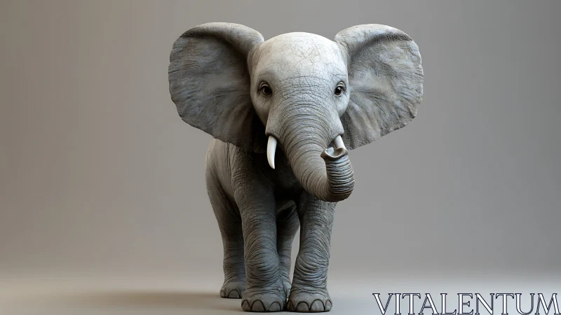 Gentle young elephant stepping forward with quiet curiosity.