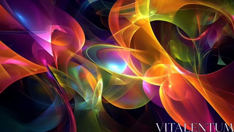 Layered luminous abstract curves in vivid neon spectrum.