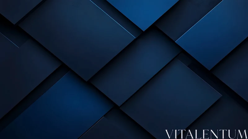 Geometric navy panels create layered abstract minimal surface