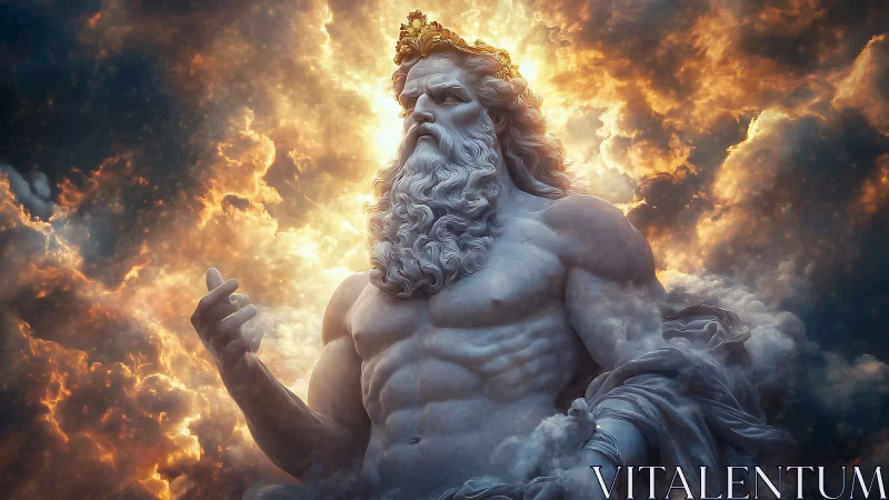 Storm crowned titan carved from thundercloud marble.