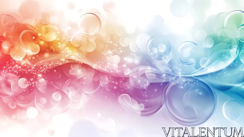 Chromatic bubbles drift in a shimmering digital dreamstream