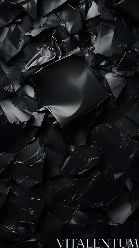 Black shattered surfaces with glossy central square.