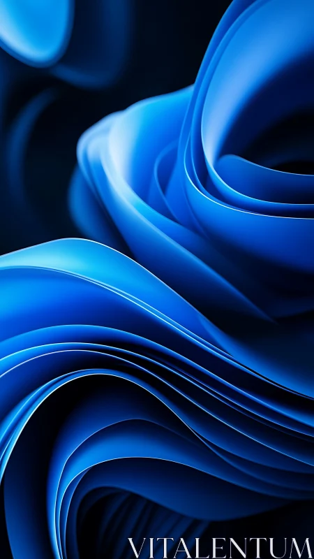 Layered blue abstract curves with smooth folded surfaces.