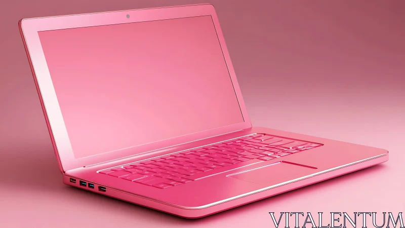 Monochrome pink ultrabook laptop render with glossy chassis