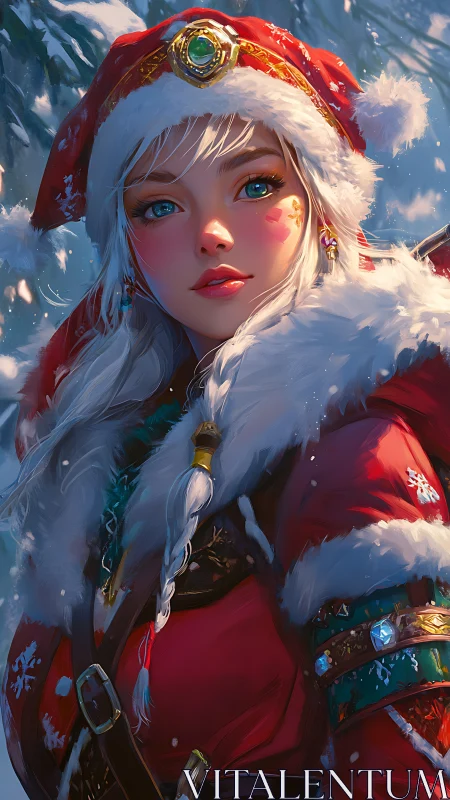 Winter-clad fantasy heroine rendered in high-detail digital painting