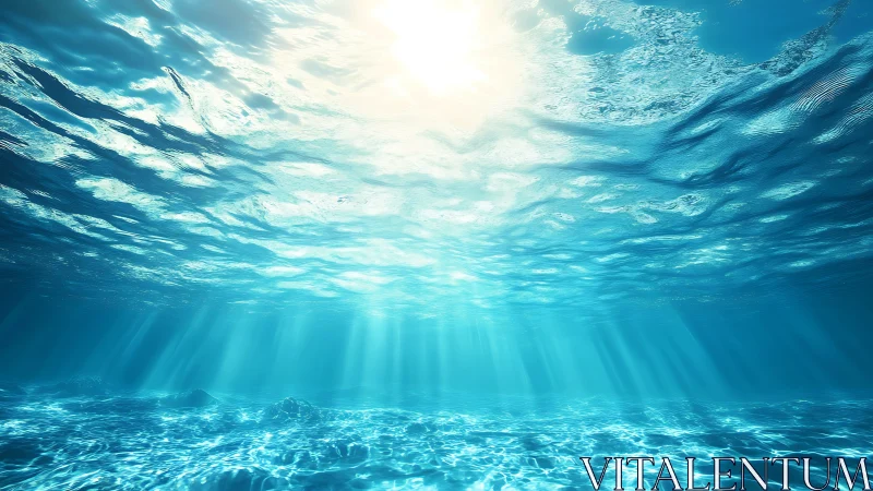 Sunlit ocean shallows glow in tranquil turquoise calm